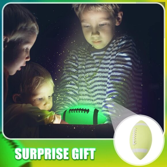 Football Glow in the Dark Light Green PU Leather Youth Size 5 Hand Stitched Gift - Picture 4 of 9